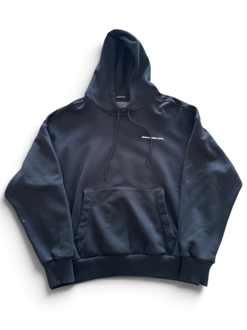Abercrombie & Fitch Men's Oversized Premium Heavy Weight Black Hooded Pullover M